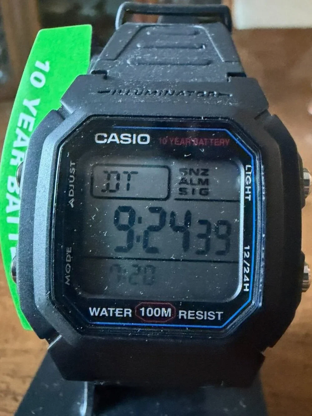 Casio W-800H-1AV Digital Watch 100M 10 Year Battery Black Resin w/ Display